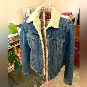 Vintage Levi shearling-lined jean jacket.